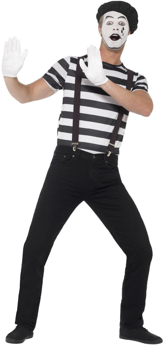 Mannen mime artiest outfit