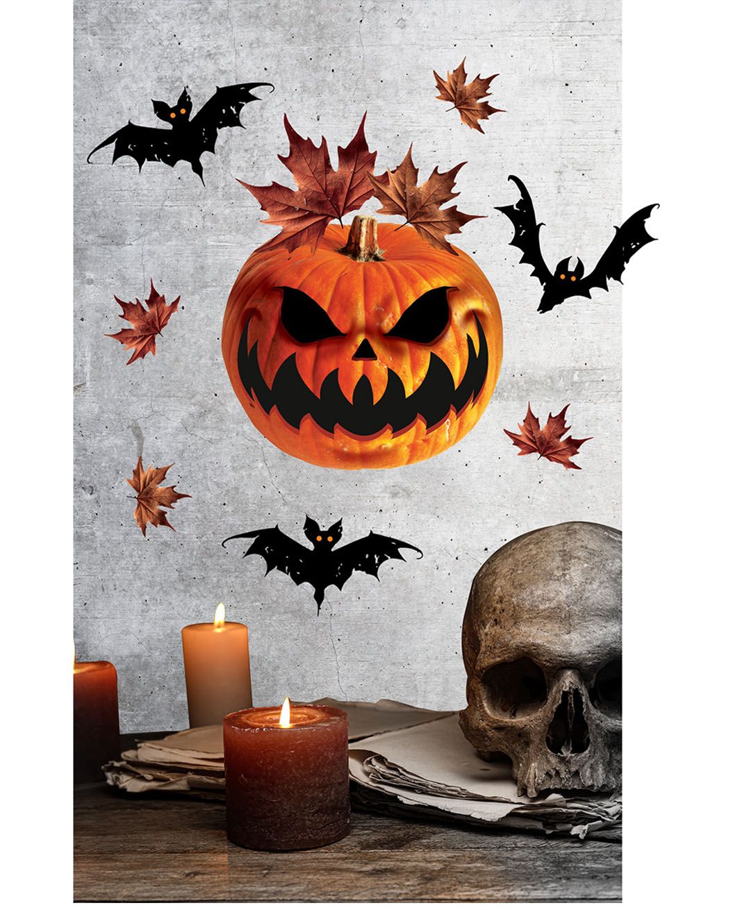 Muurdecoratie pompoen 25 x 70 cm halloween