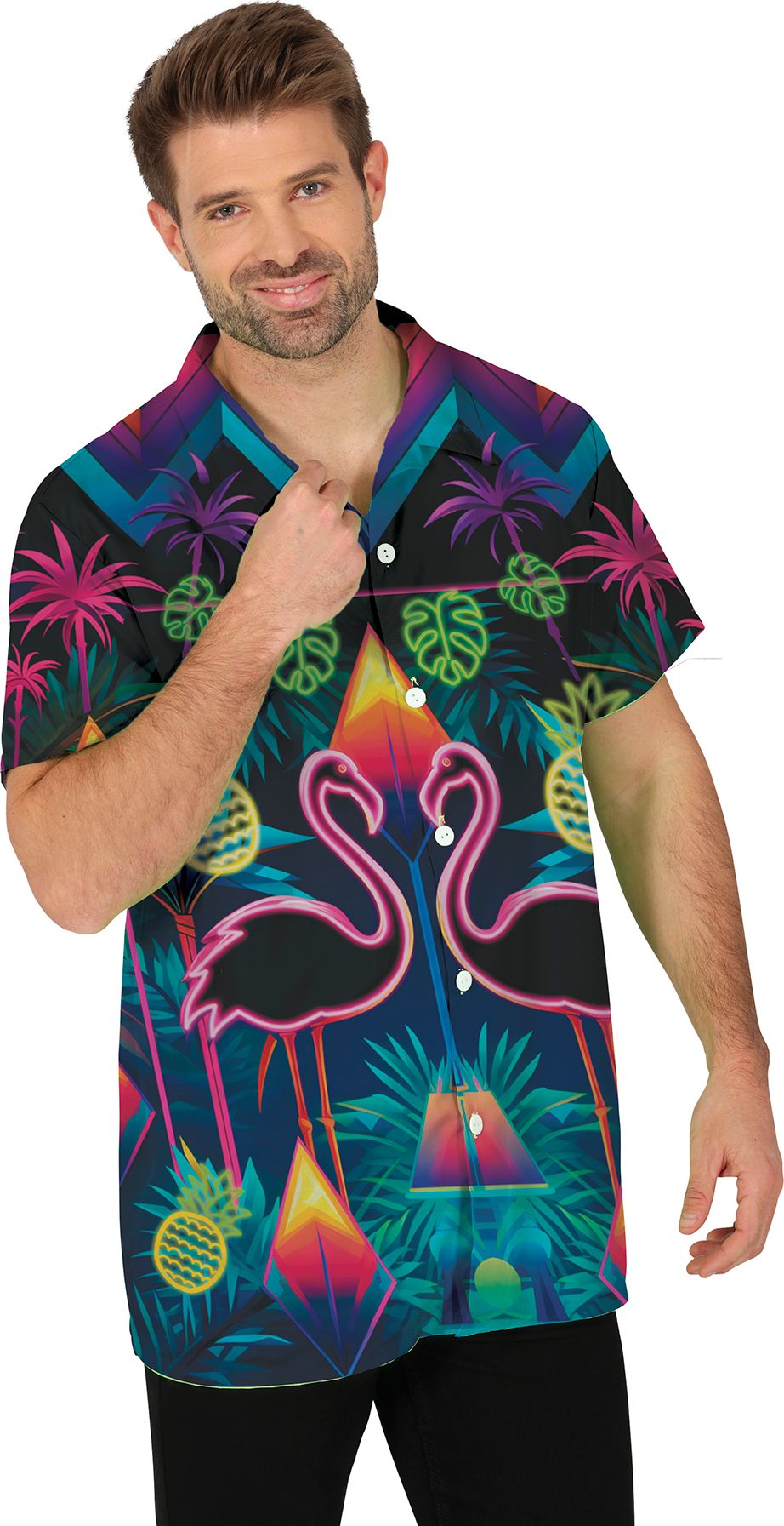 Neon Flamingo T-shirt Volwassenen - Zomerse Stijl