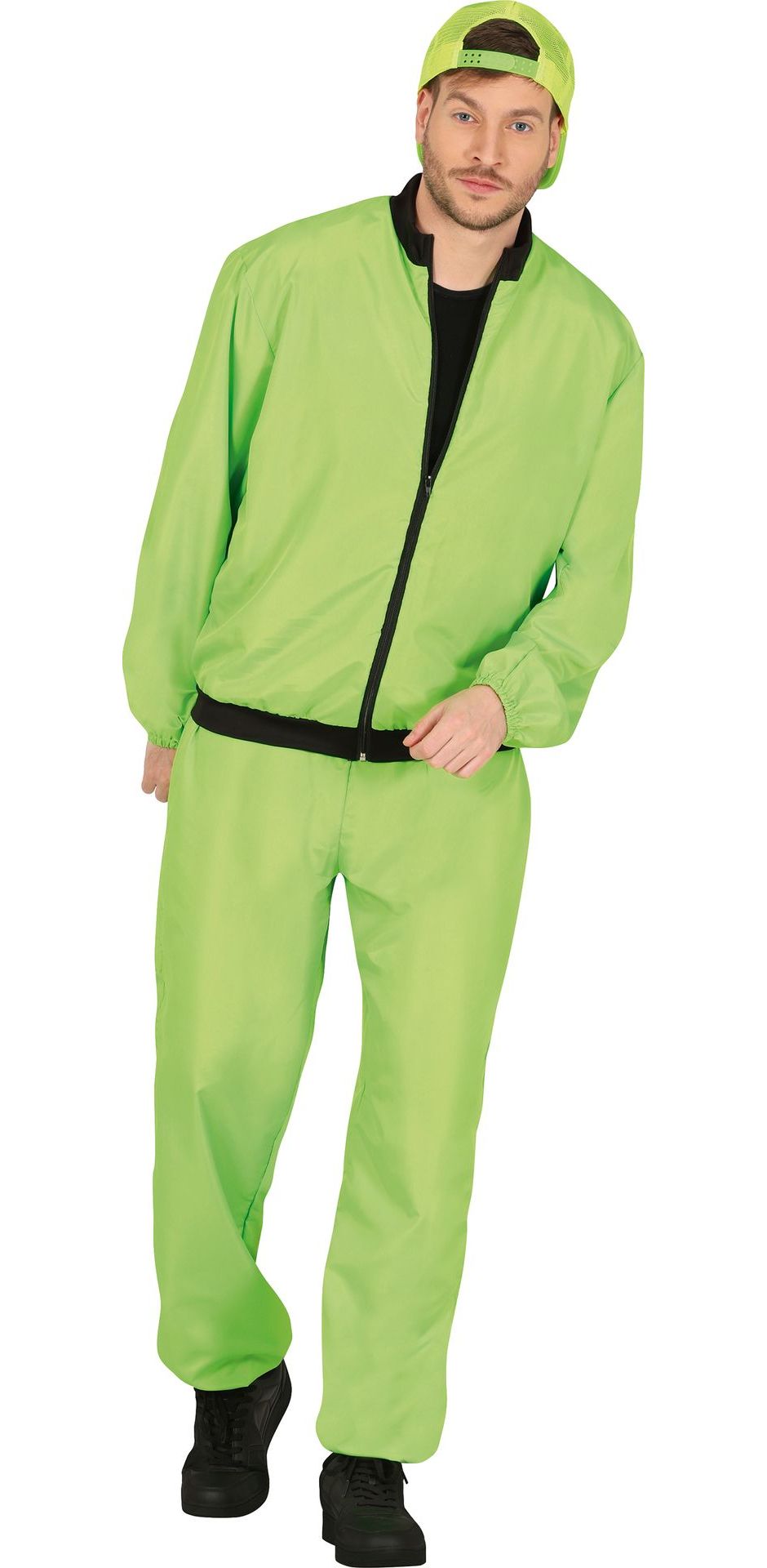 Neon Groene Trainingspak 80's 90's man