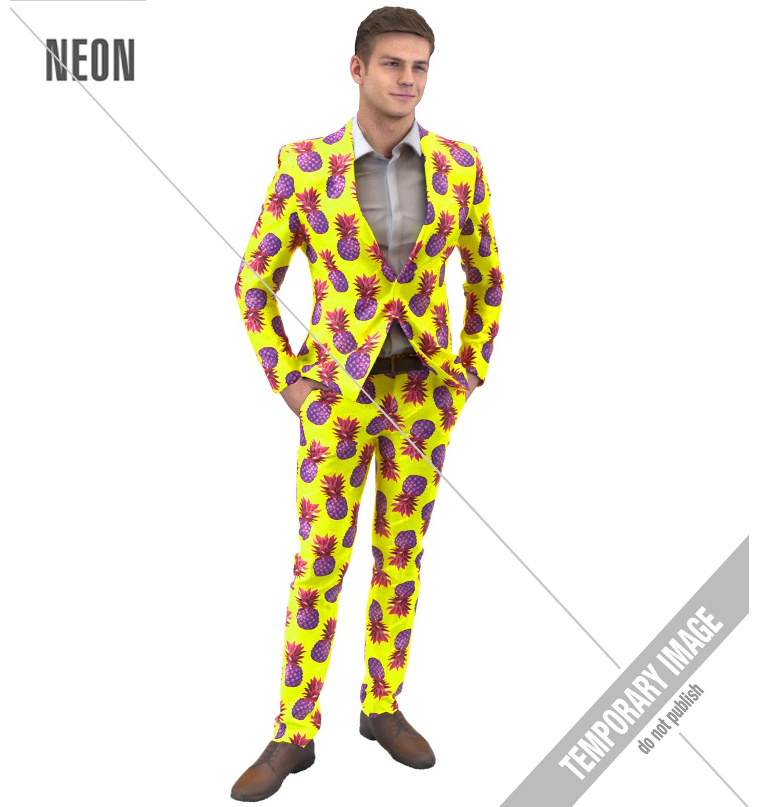 Neon pineapple maatpak mannen