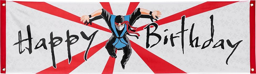 Ninja 'Happy Birthday' Spandoek 50x180cm