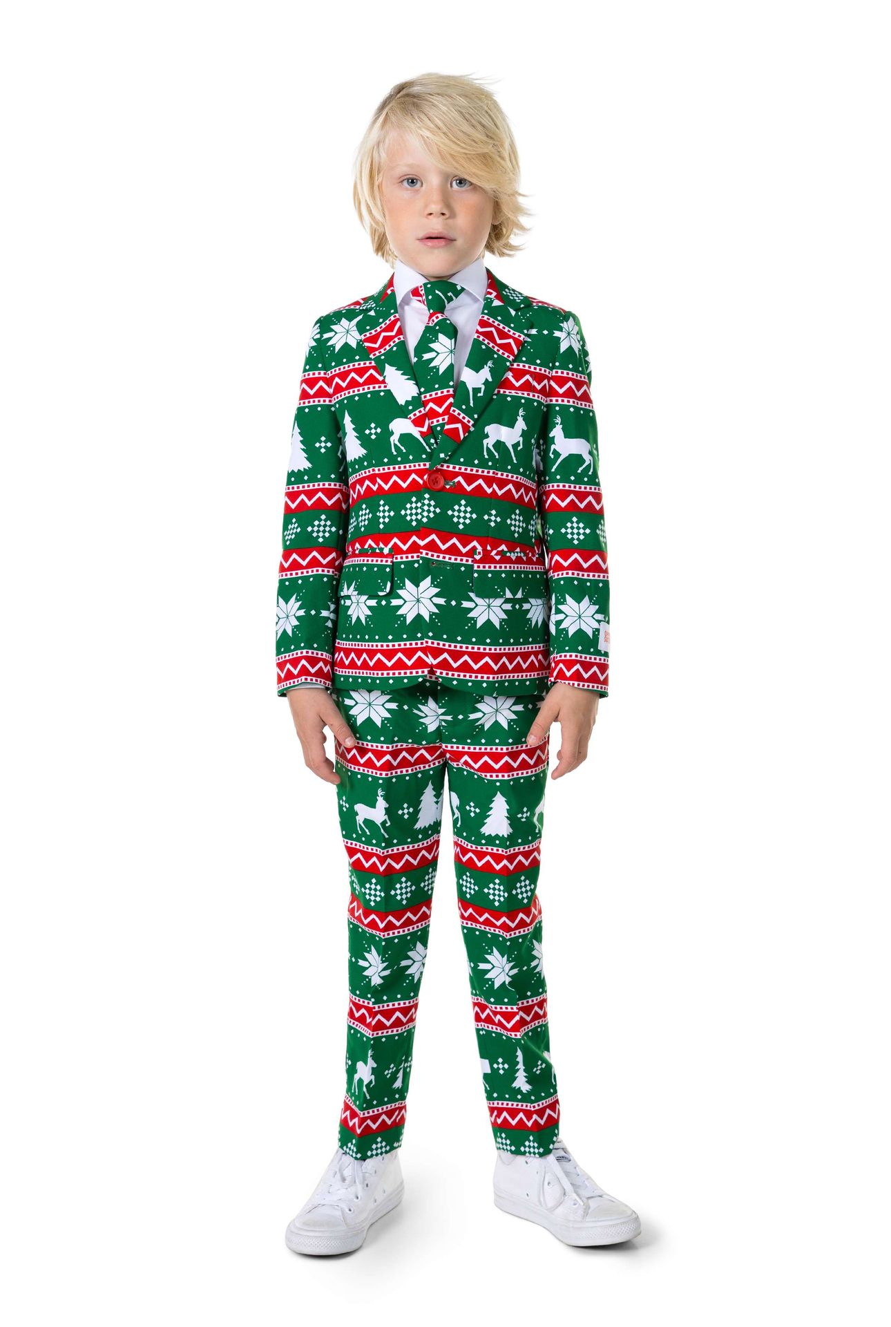 Opposuits Boys' Pak Festivity Kerst Groen