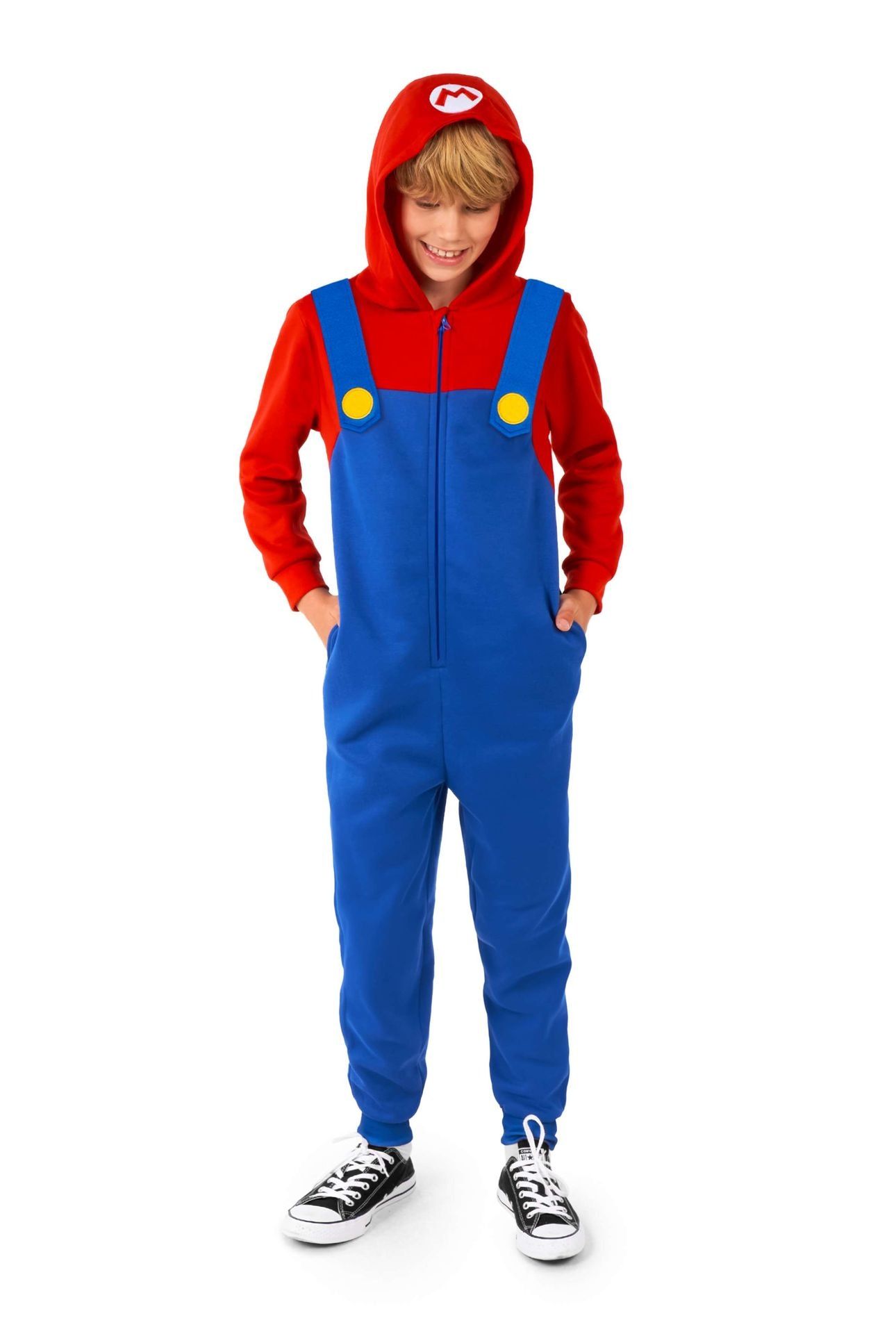 Opposuits Kids' Onesie Mario Blauw