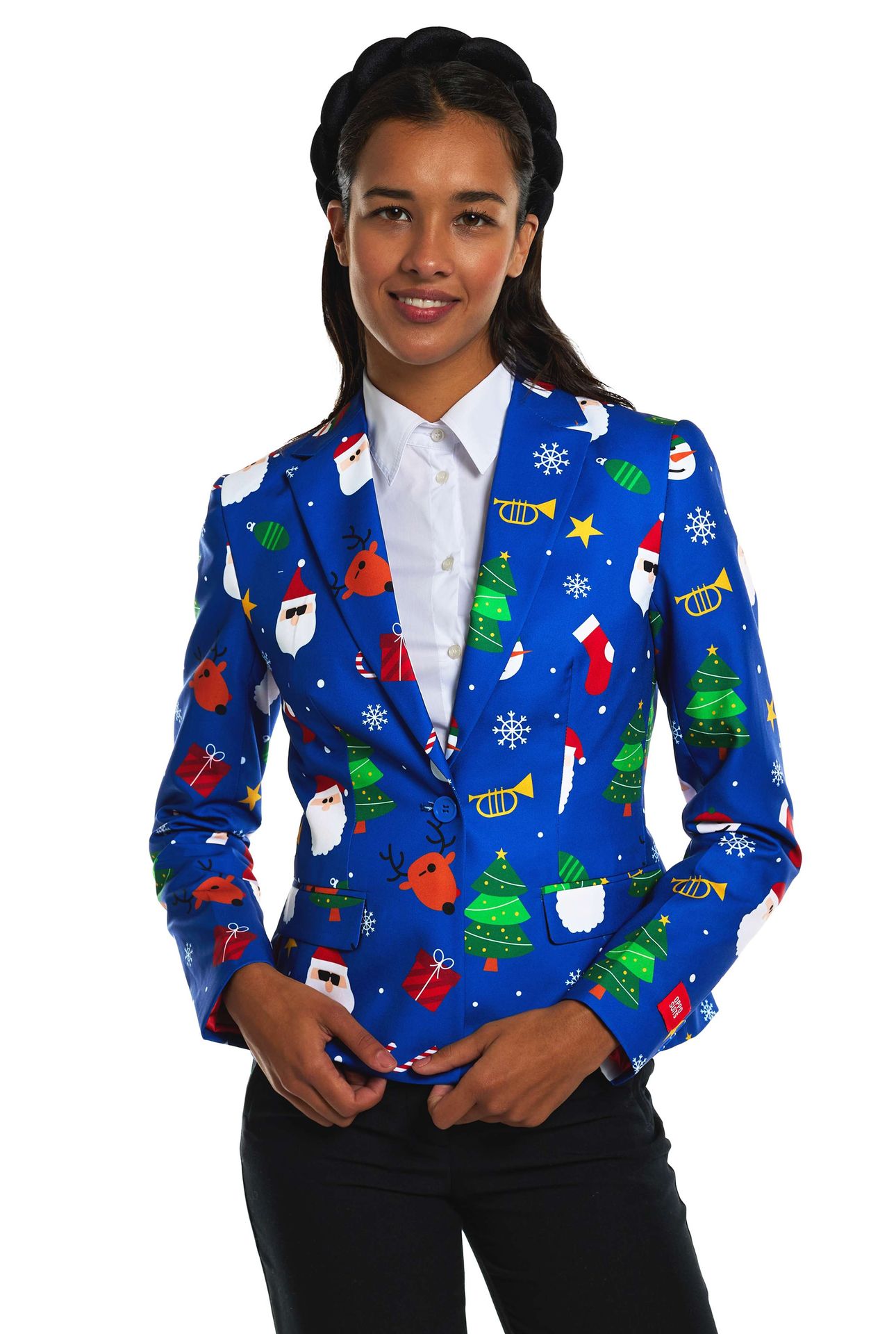 Opposuits Women's Colbert Festivity Kerst Blauw