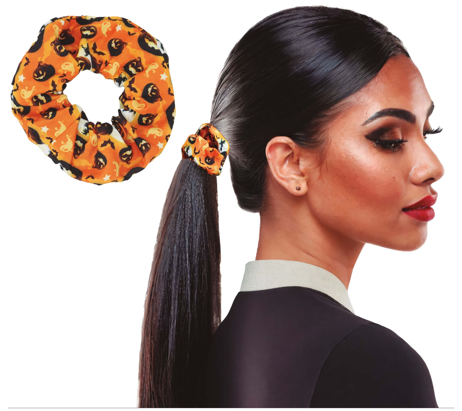 Oranje pompoen haar scrunchie halloween