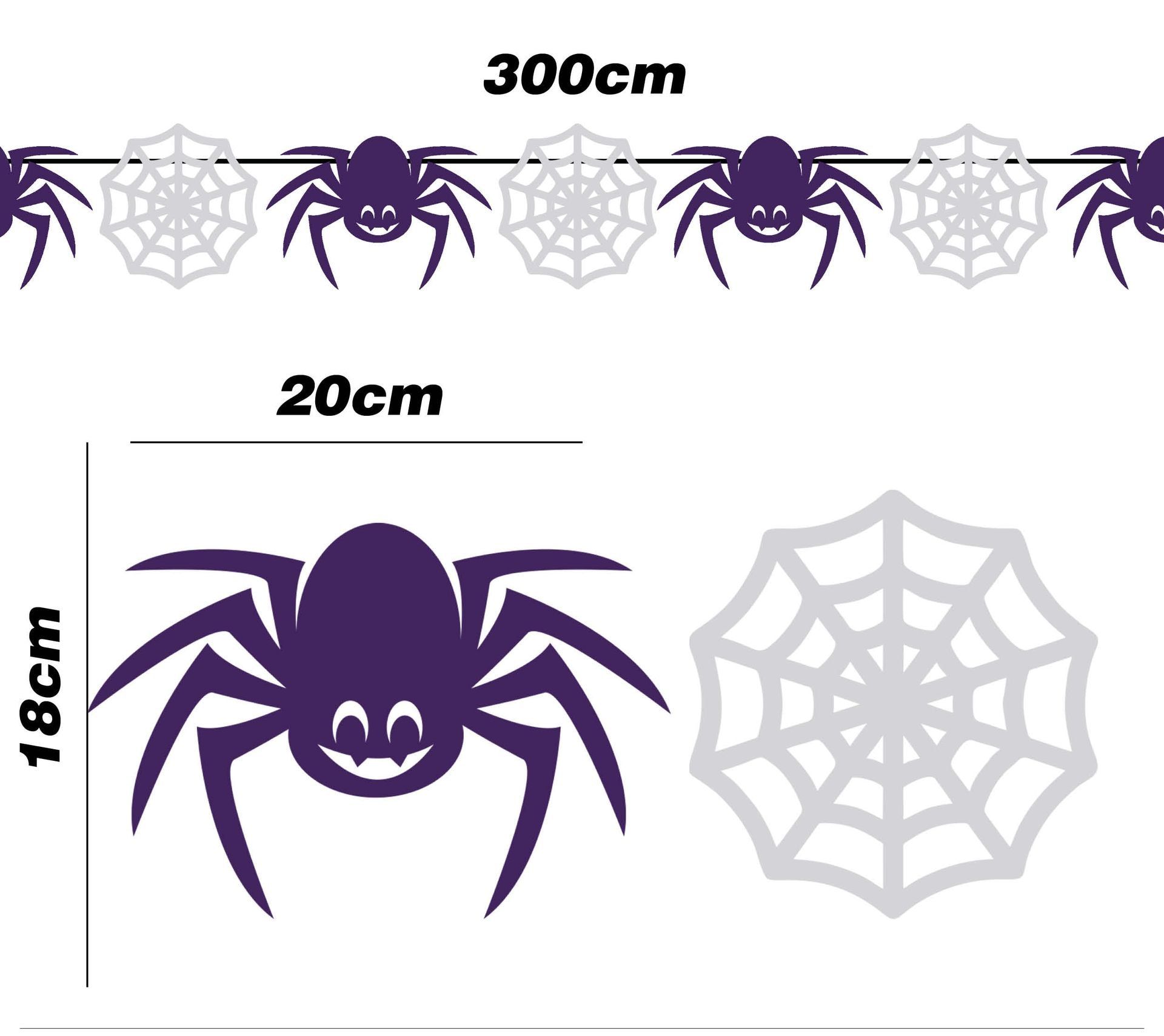 Papieren spinnen en spinnenwebben figuurslinger 3 meter halloween