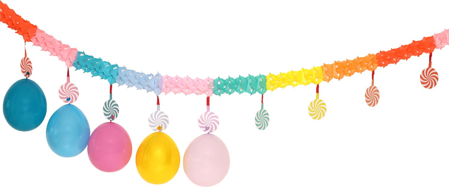 Papierslinger met pastel onder hangers