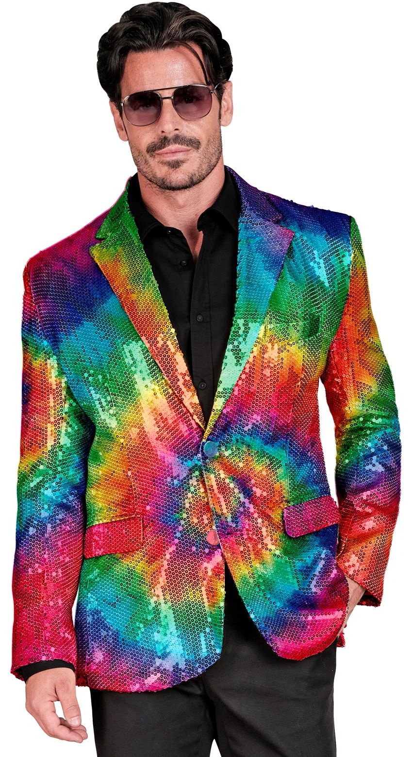 Party colbert tie dye pailletten mannen