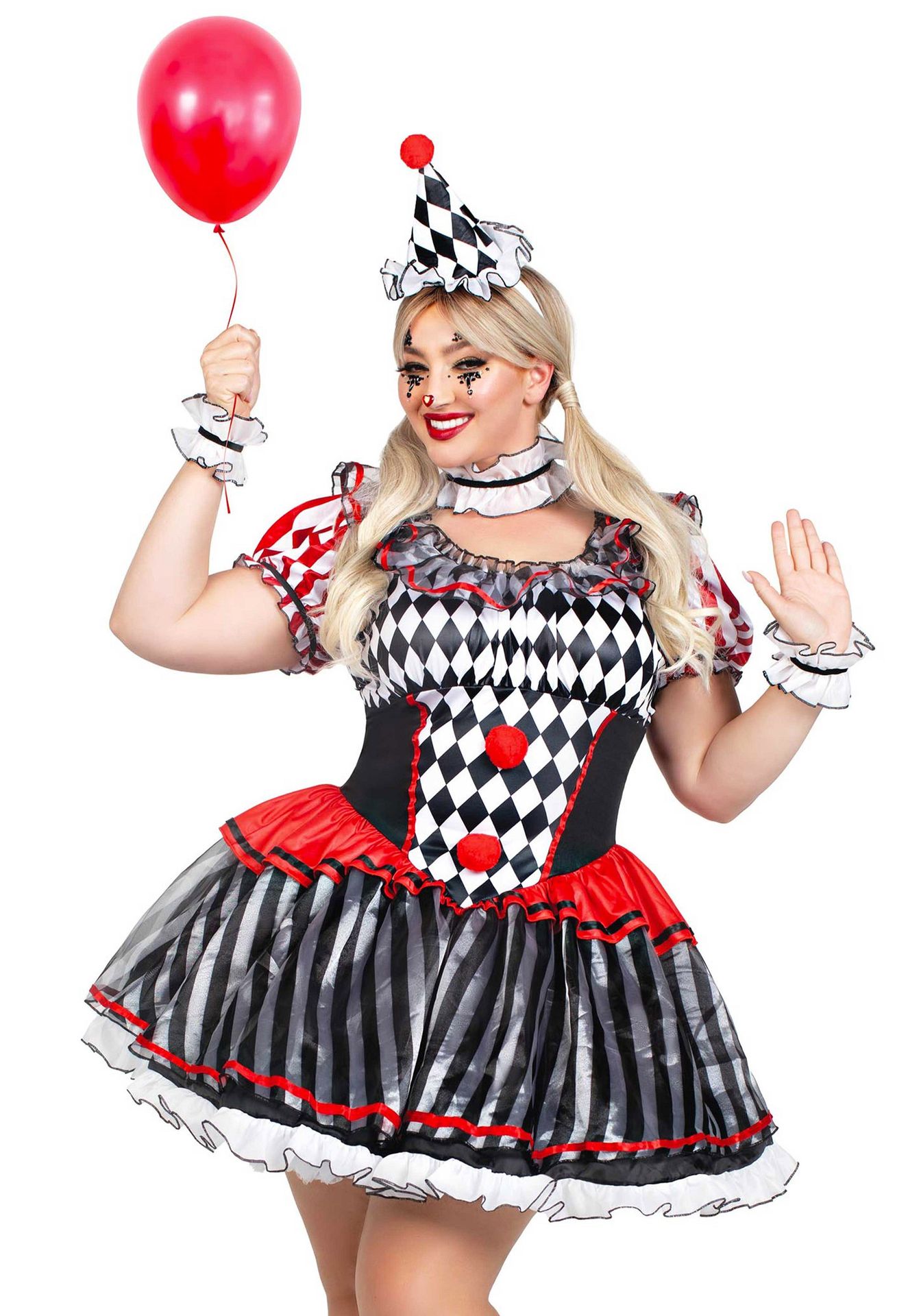 Plus Size Darling Harlequin Kostuum voor Dames