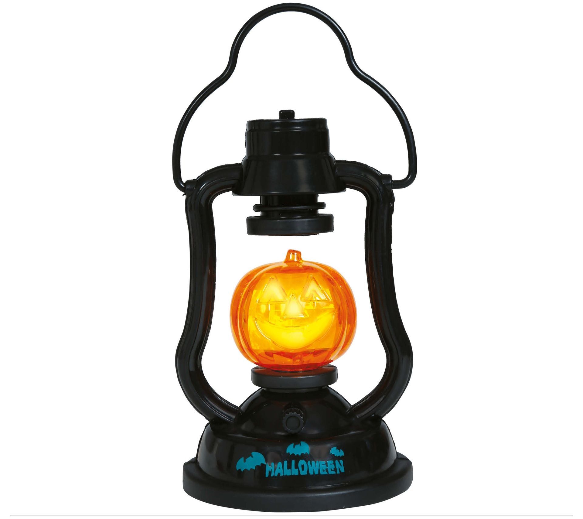 Pompoen ouderwetse lantaarn met licht en geluid 15 cm halloween