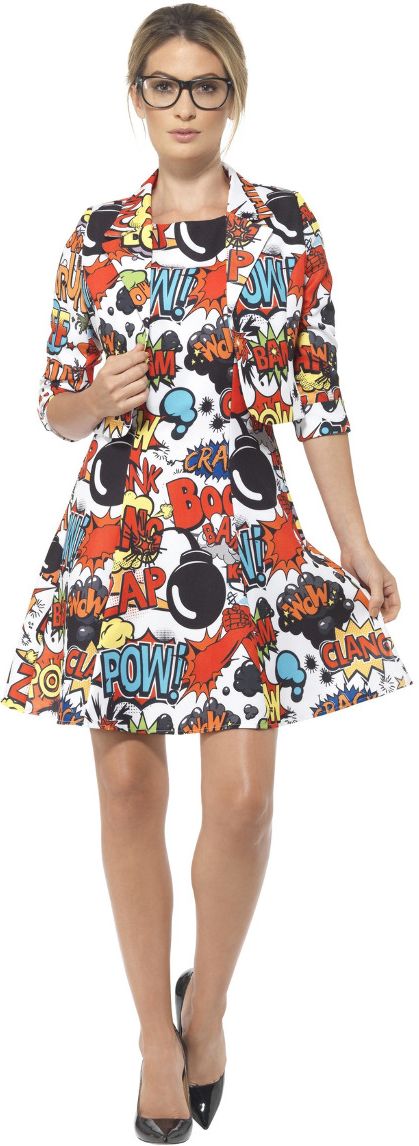 Pop Art Jurk Dames Meerkleurig