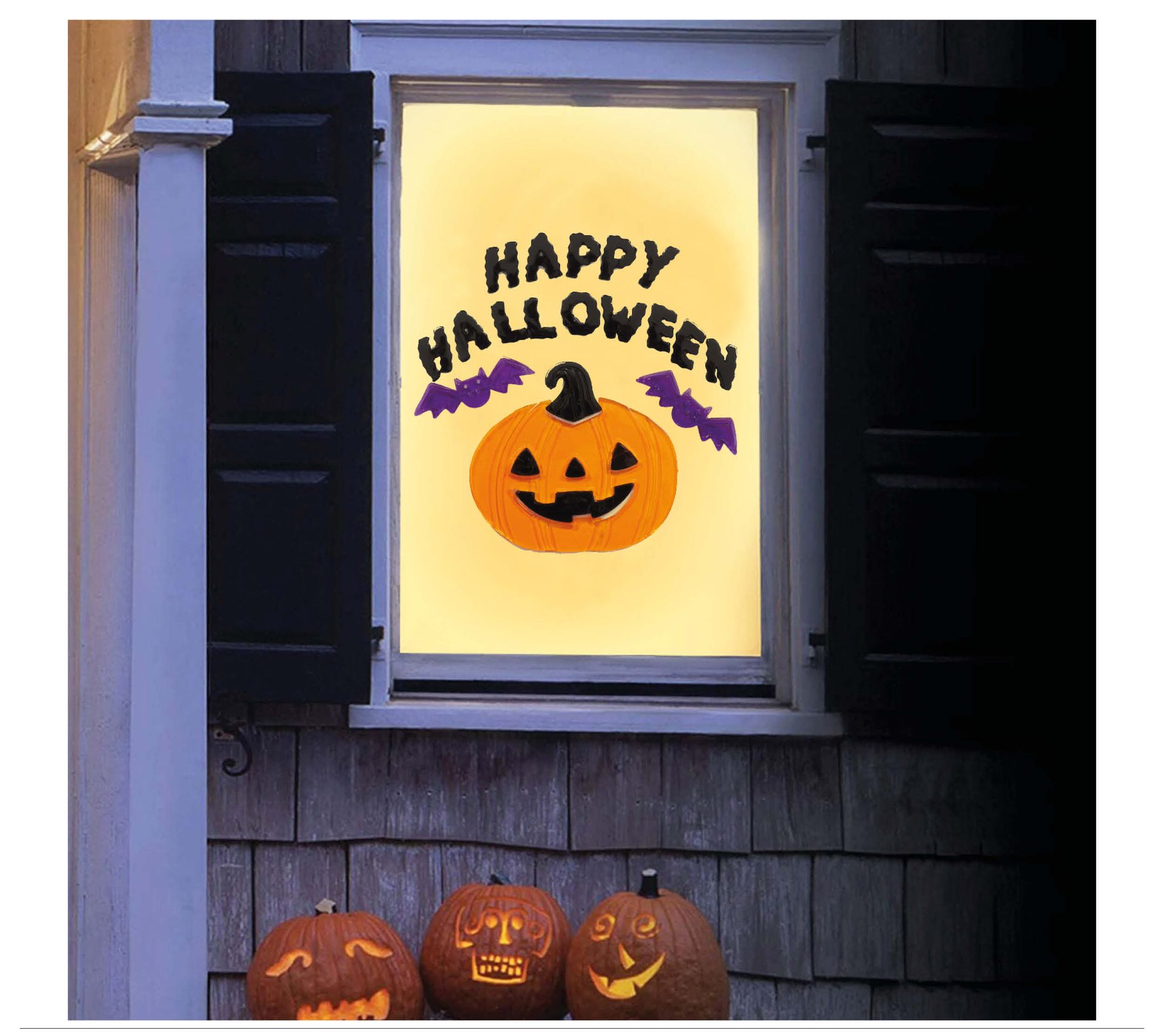 Raamdecoratie 'happy halloween'