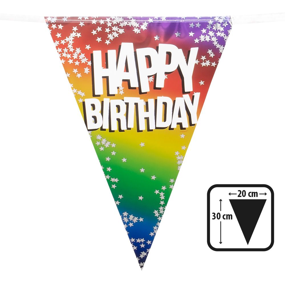 Rainbow vlaggenlijn happy birthday