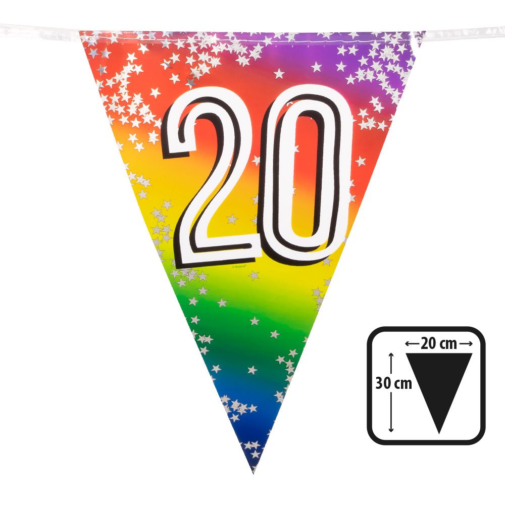 Rainbow vlaggenlijn verjaardag 20 jaar