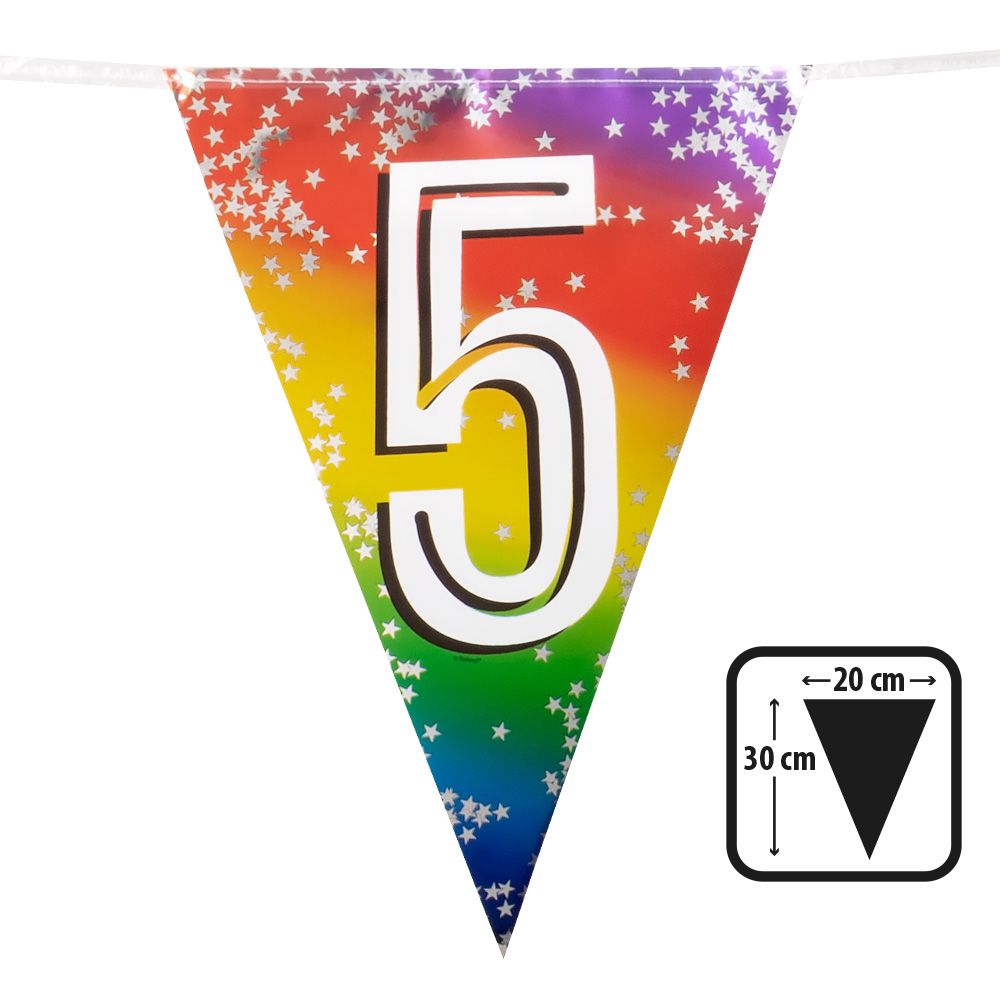 Rainbow vlaggenlijn verjaardag 5 jaar