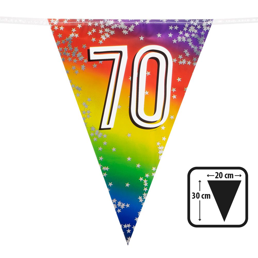 Rainbow vlaggenlijn verjaardag 70 jaar