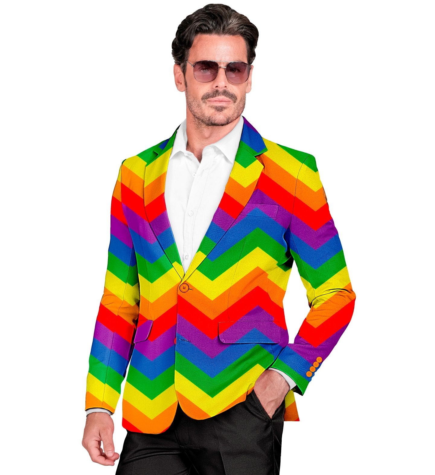 Regenboog colbert zigzag mannen