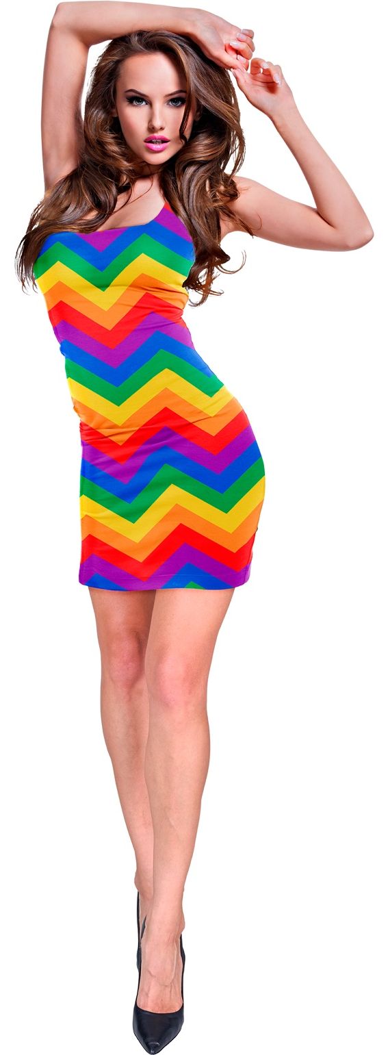 Regenboog jurkje zigzag vrouwen