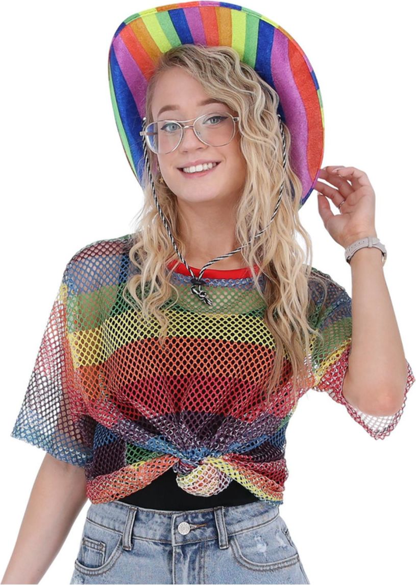 Regenboog Mesh Top Vrouwen