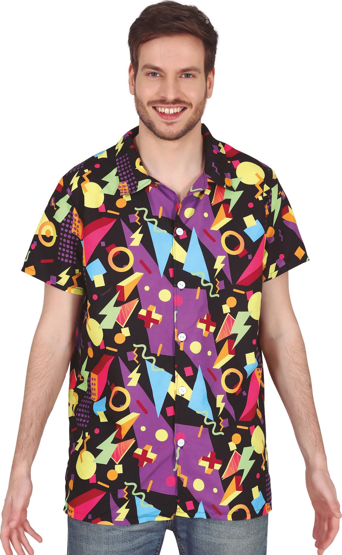 Retro 80's Stijl Shirt Meerkleurig Design