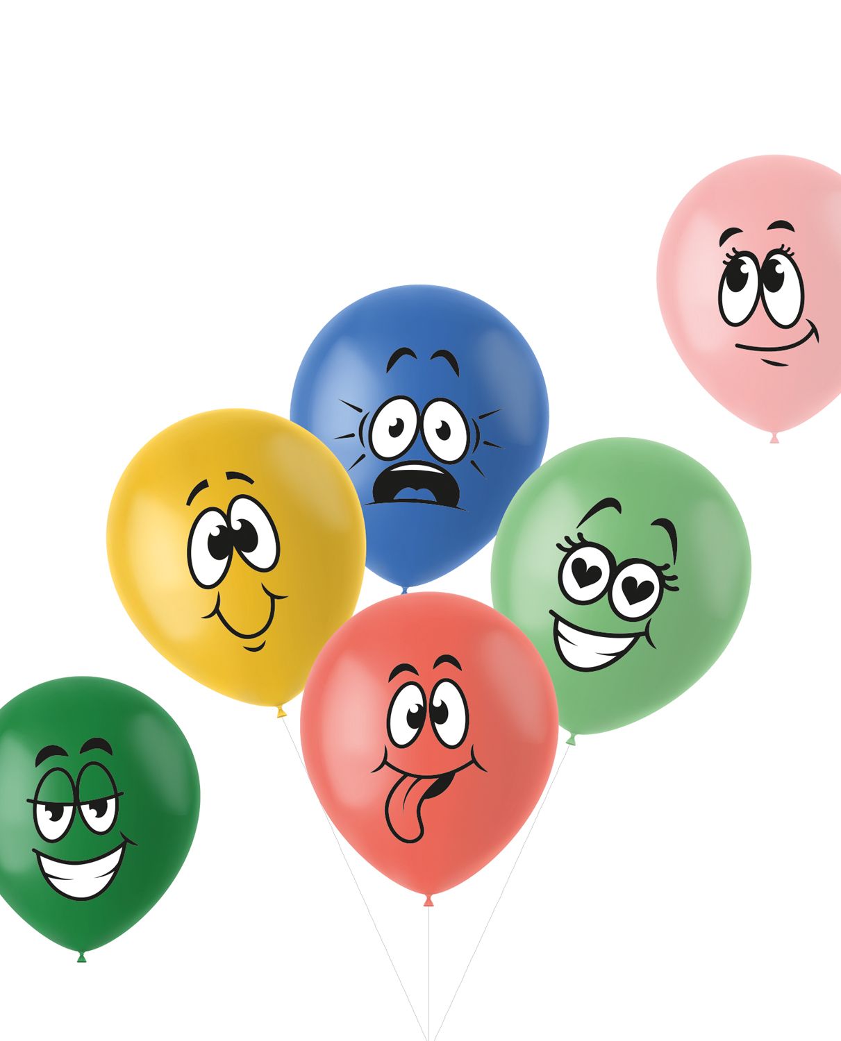 Retro funny faces ballonnen 6 stuks