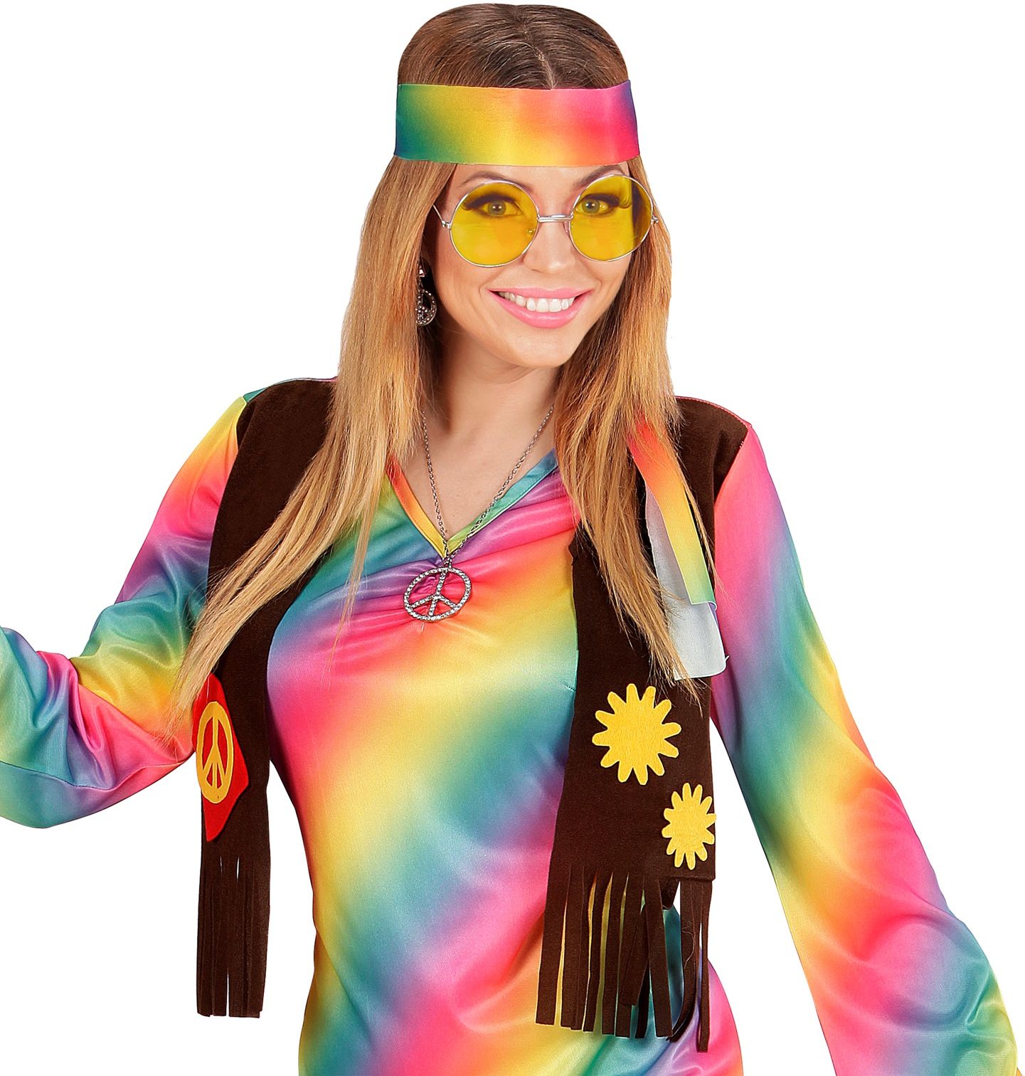 Retro hippie bril geel