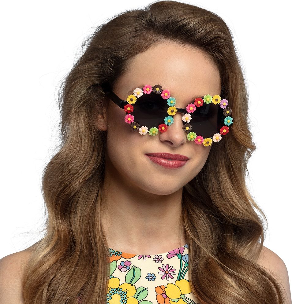 Retro hippie partybril Celeste bloemetjes