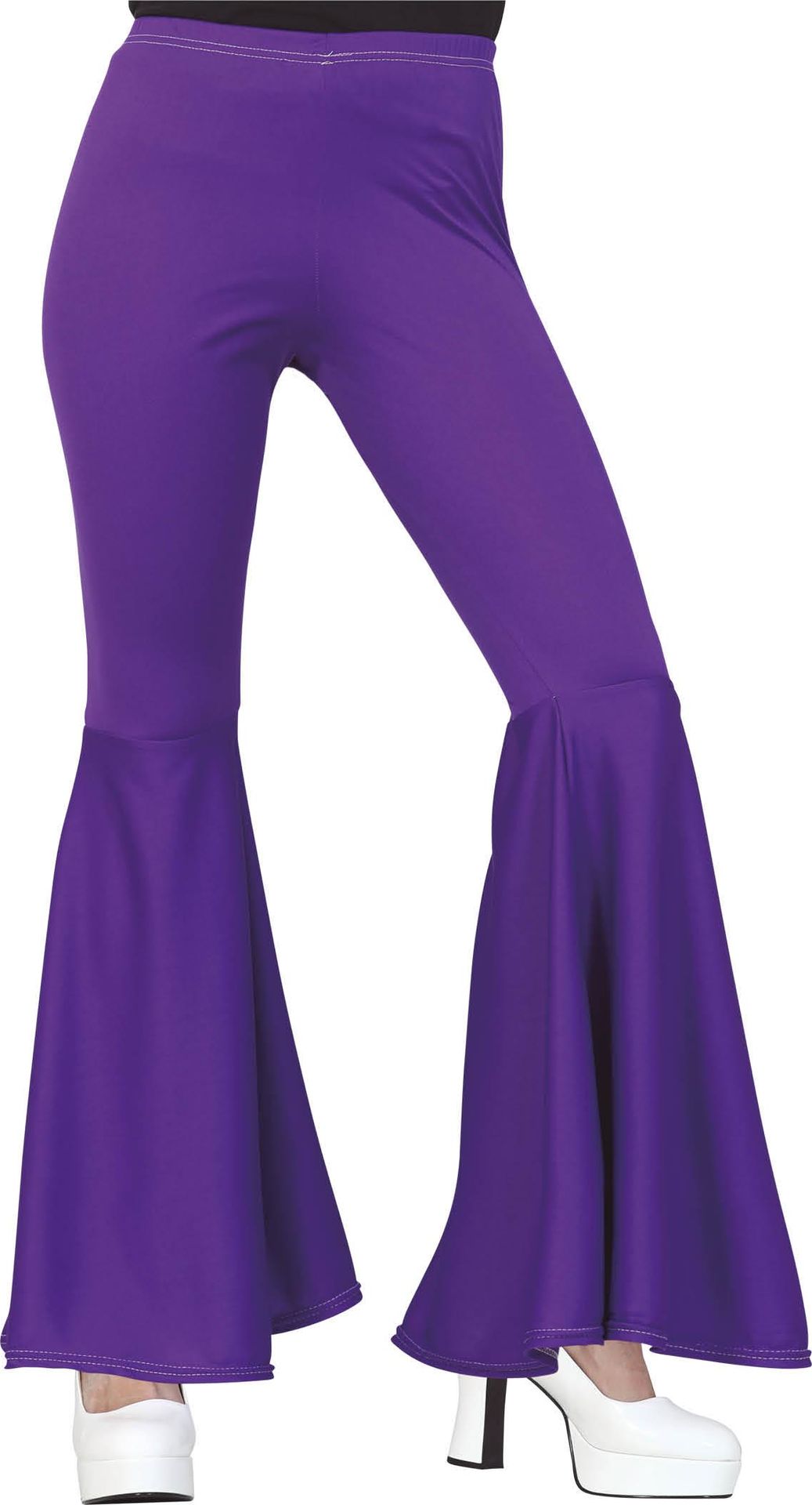 Retro Lila Flare Broek met Stretch Jaren '70