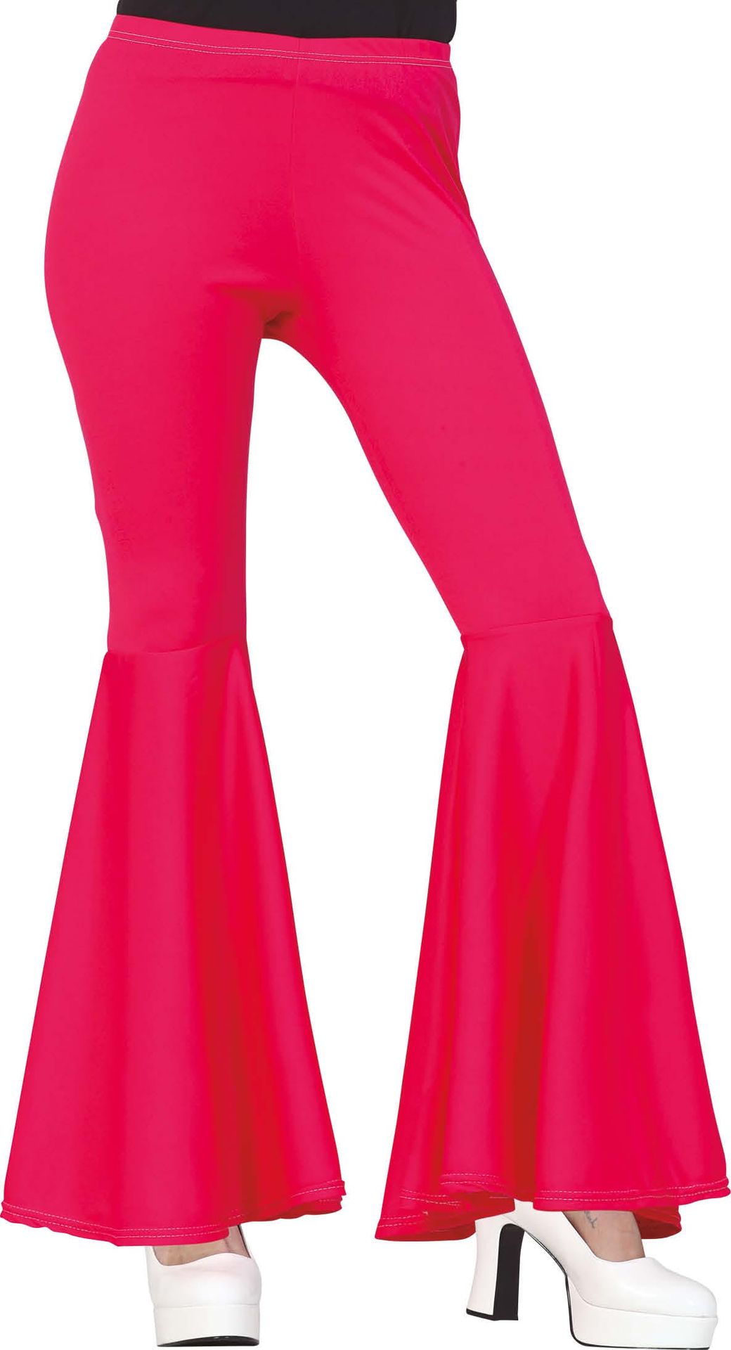 Retro roze Flare broek met Stretch Jaren '70