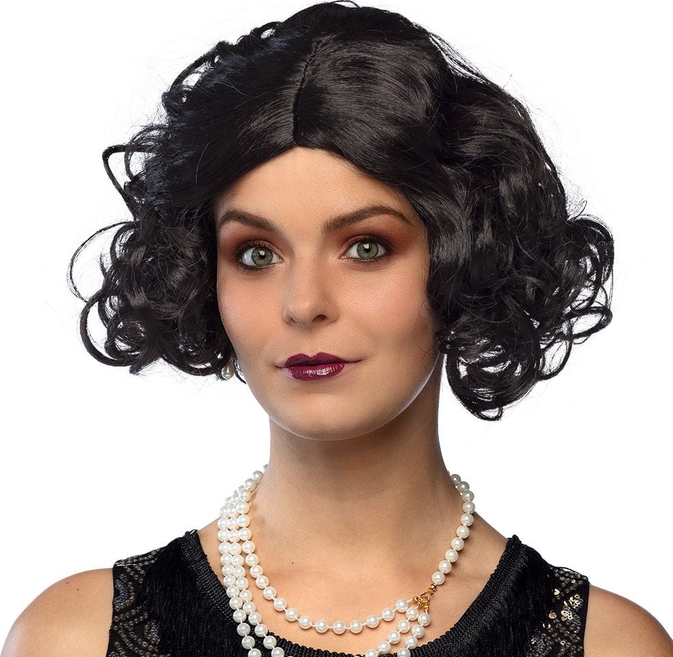 Roaring twenties flapper pruik zwart