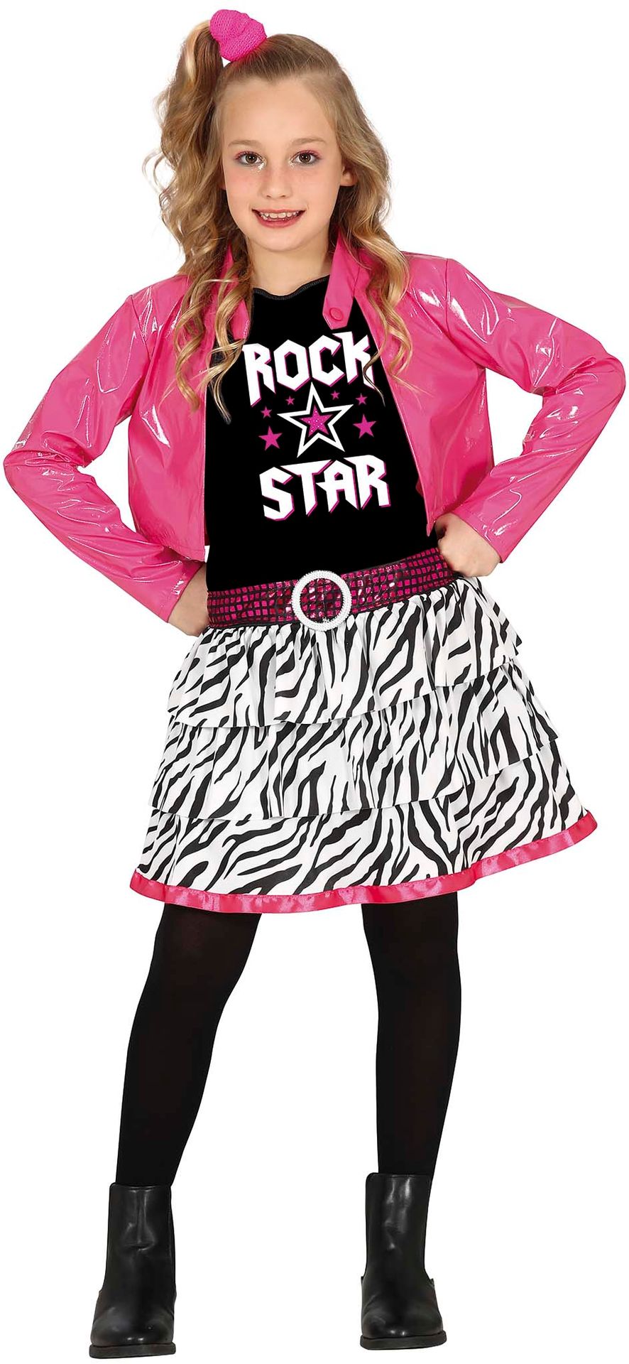 Roze rockster outfit meisjes