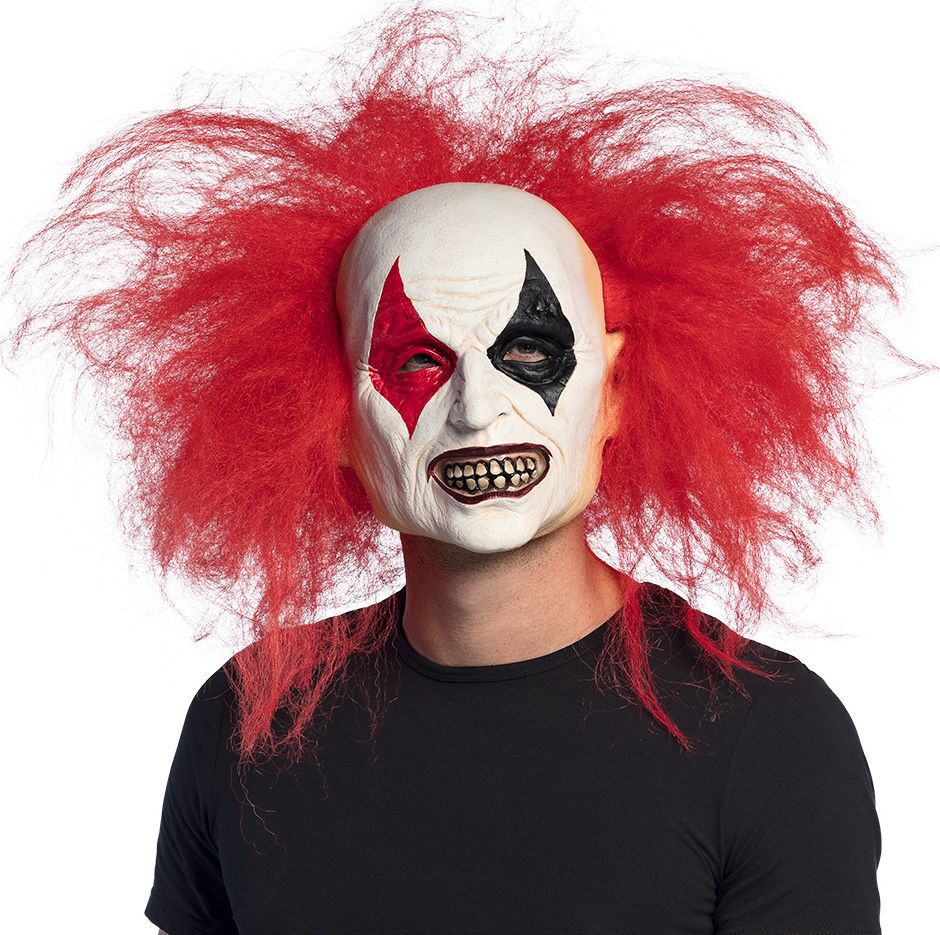 Ruddy Clown Latex Hoofdmasker met haar halloween