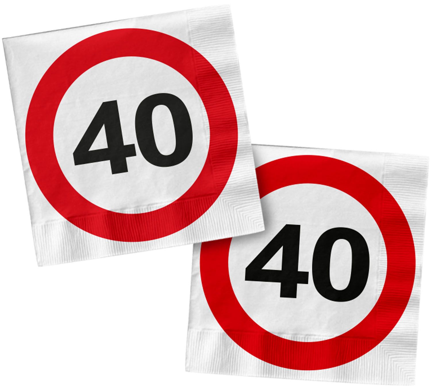 Servetten Verkeersbord 40