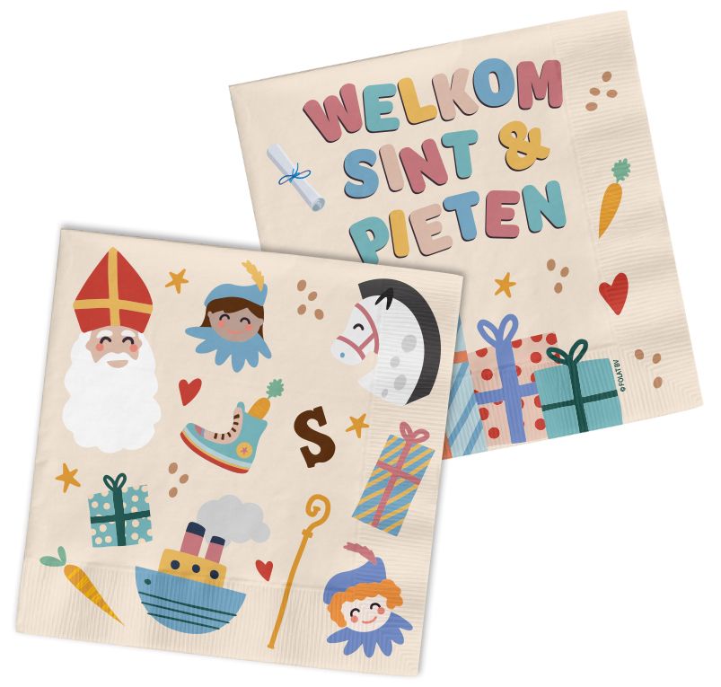 Servetten Welkom Sinterklaas - 12,5 x 12,5 cm - 20 stuks