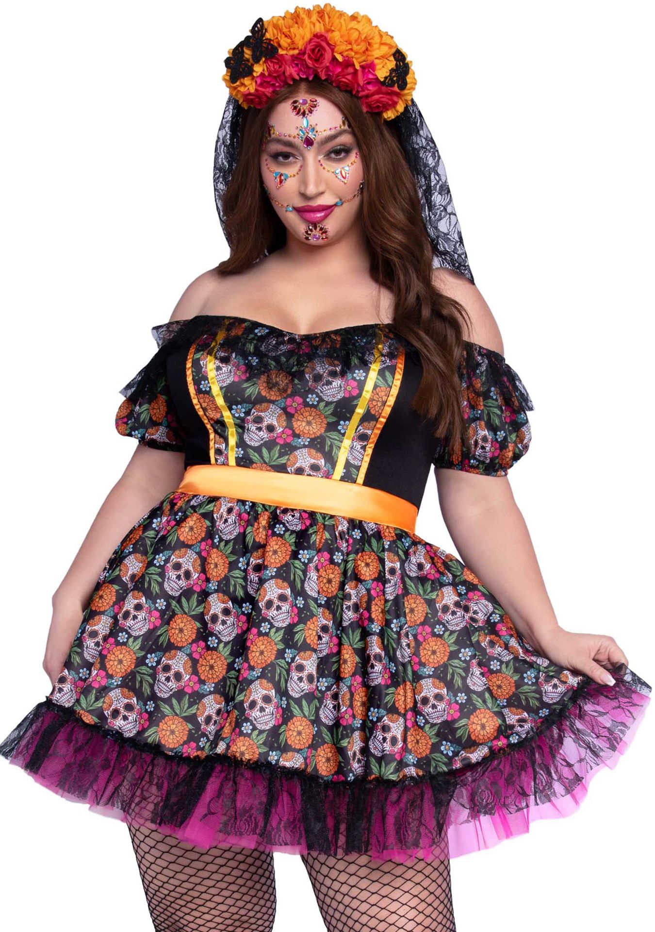 Sexy Plus size dia de los muertos