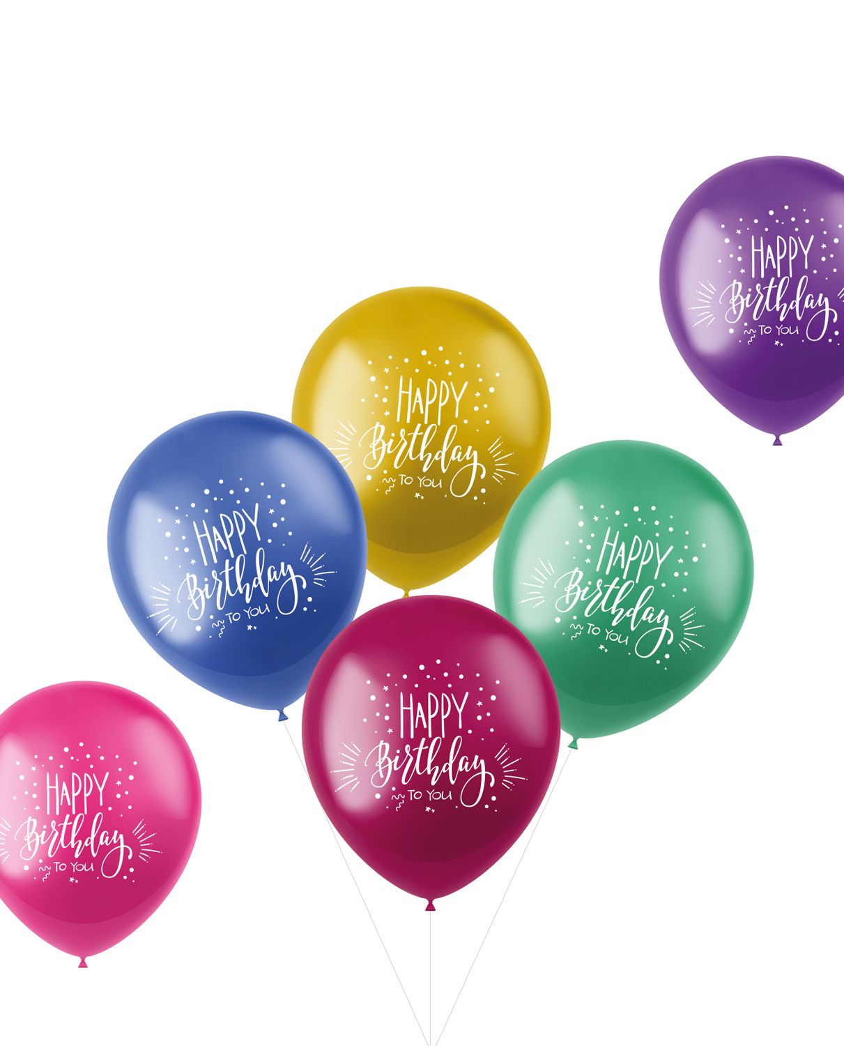 Shimmer happy birthday ballonnen 6 stuks