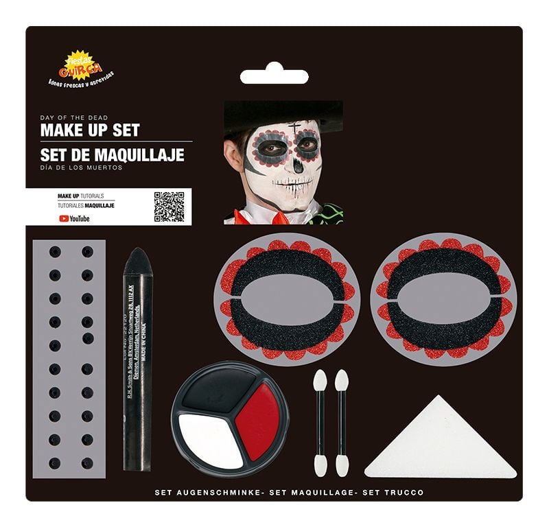 Skeleton dia de muertos make up set