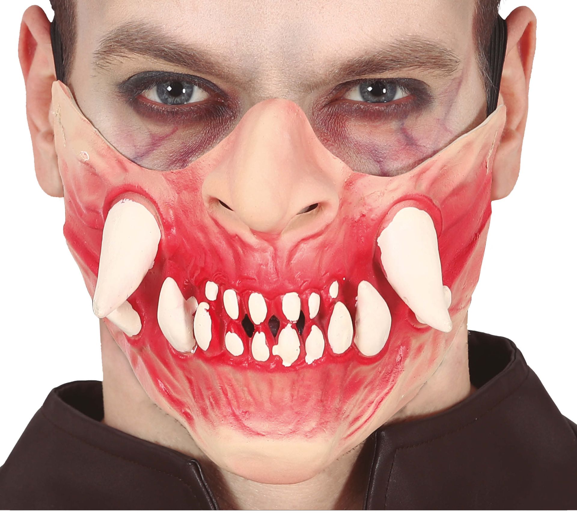 Slagtanden halfmasker latex halloween