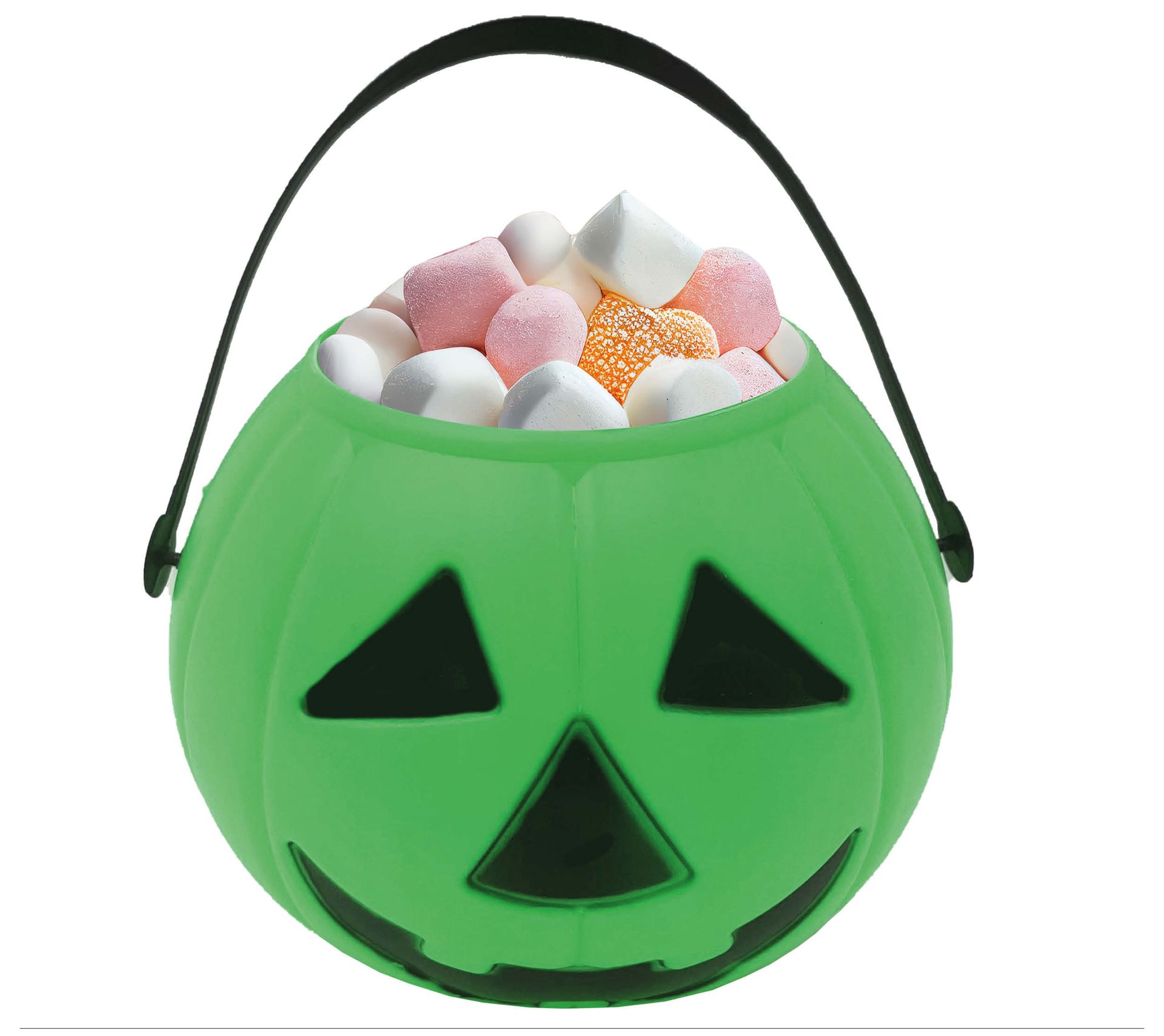 Snoepemmer pompoen groen 15 cm halloween