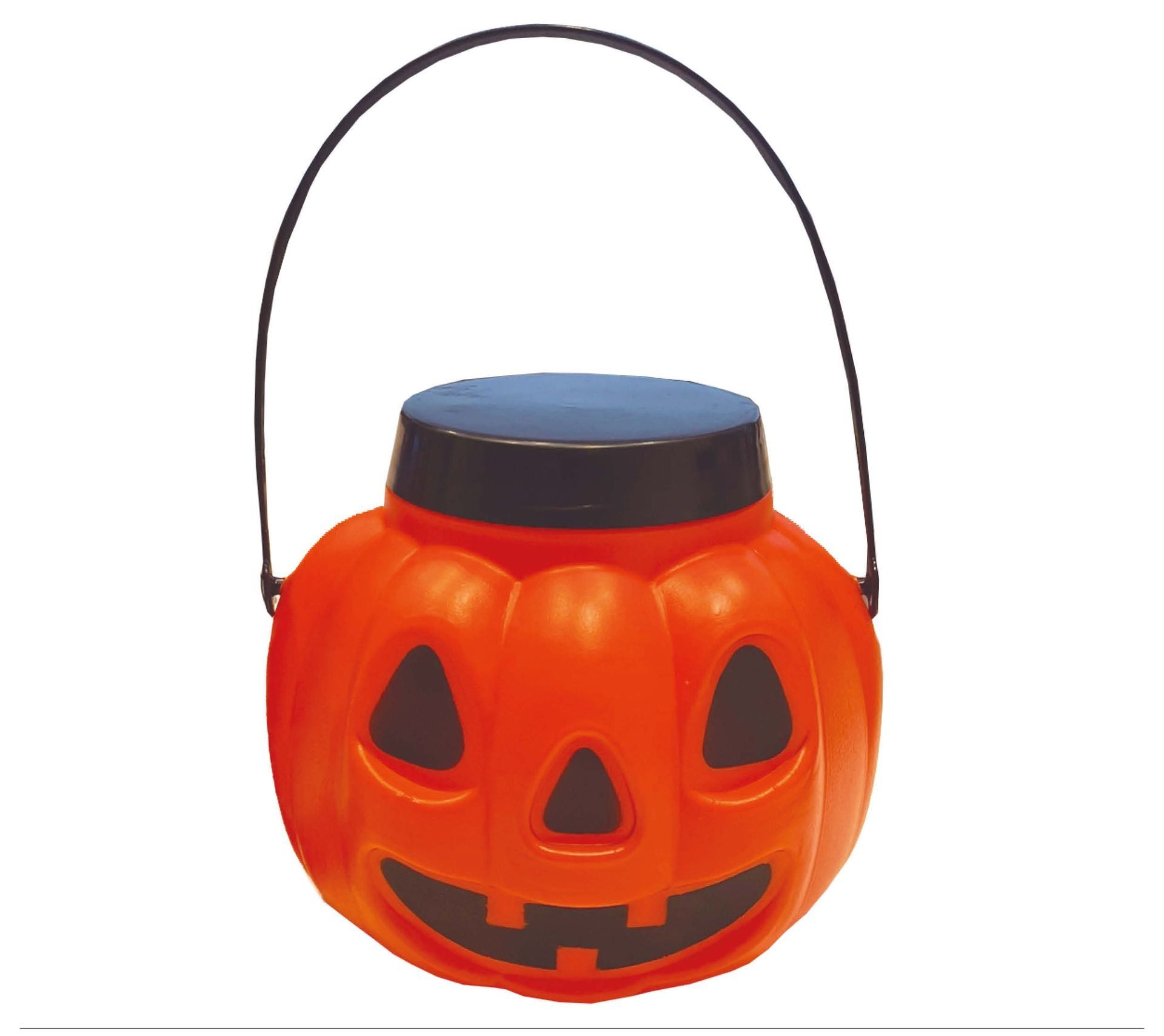 Snoepemmer pompoen met deksel 15 cm halloween