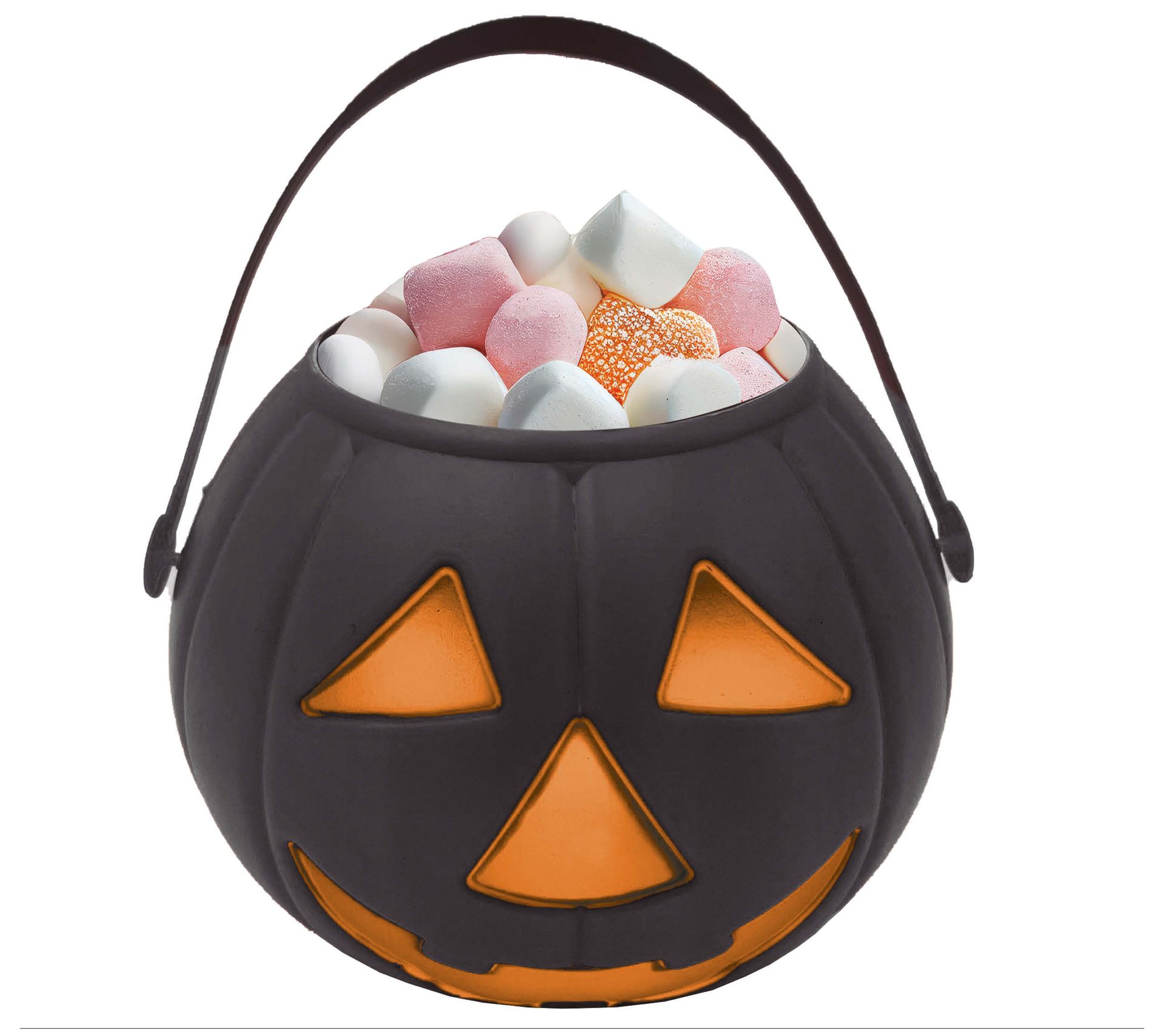 Snoepemmer pompoen zwart 15 cm halloween