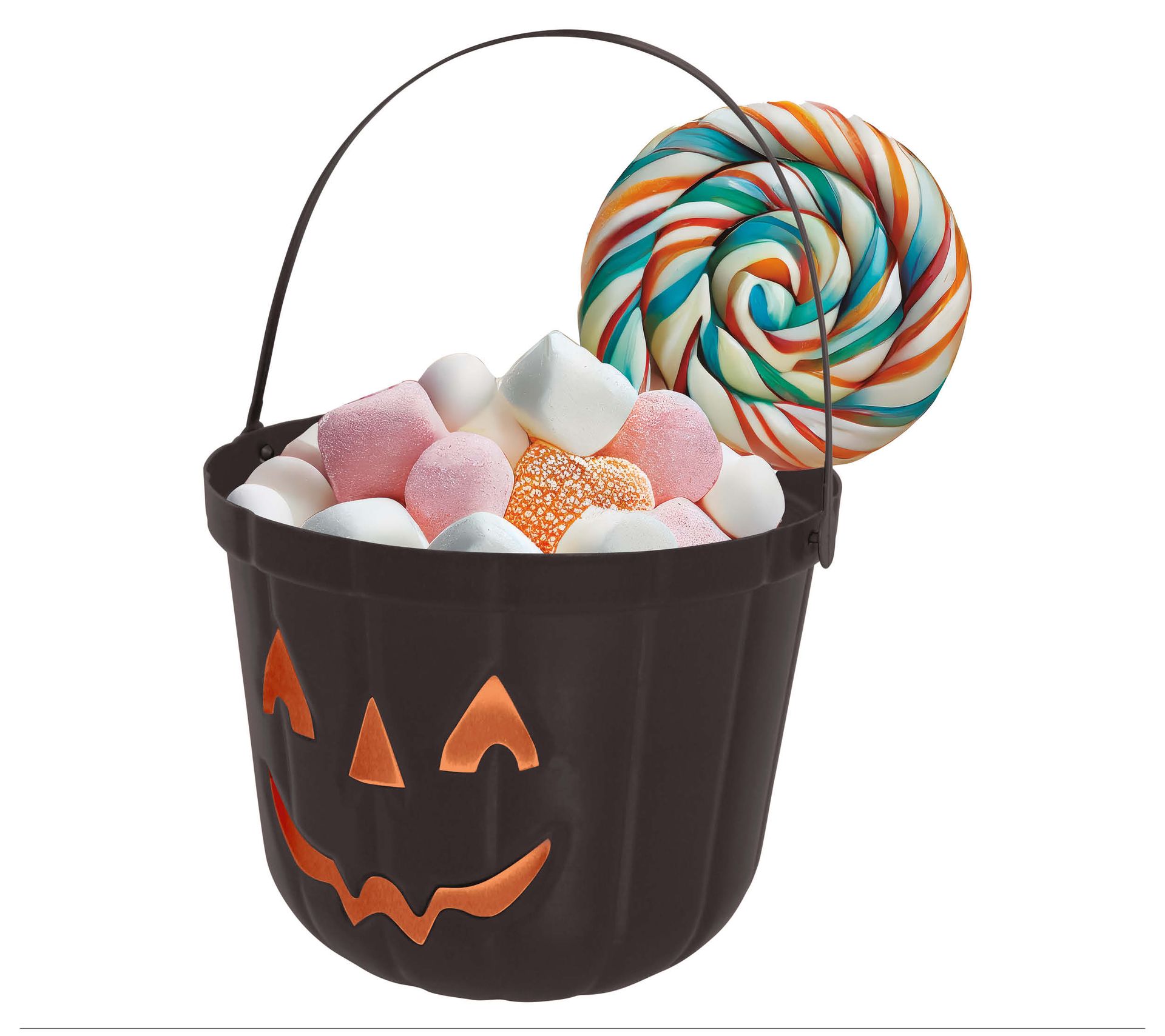 Snoepemmer pompoen zwart 20 cm halloween