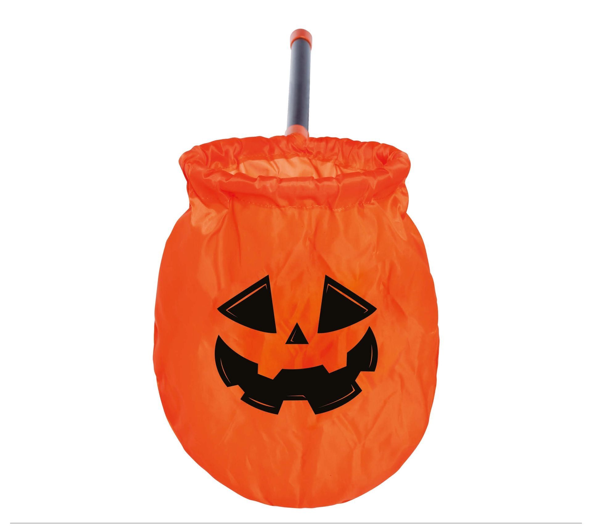 Snoepzak pompoen met stok halloween