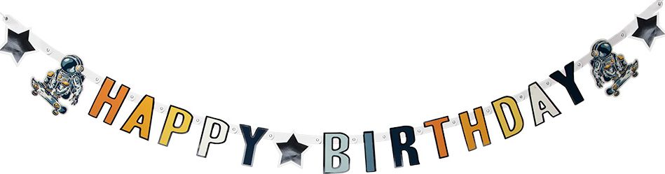 Space Party 'Happy Birthday' Letterslinger 250cm