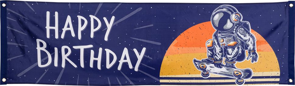 Spandoek 'Happy Birthday' Space Party