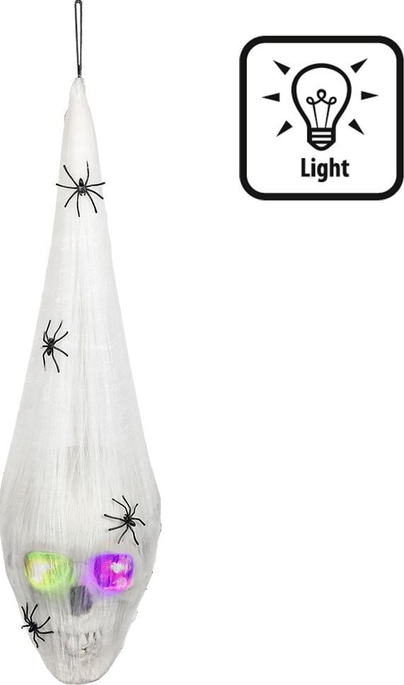 Spinnenweb met LED-schedel Halloween