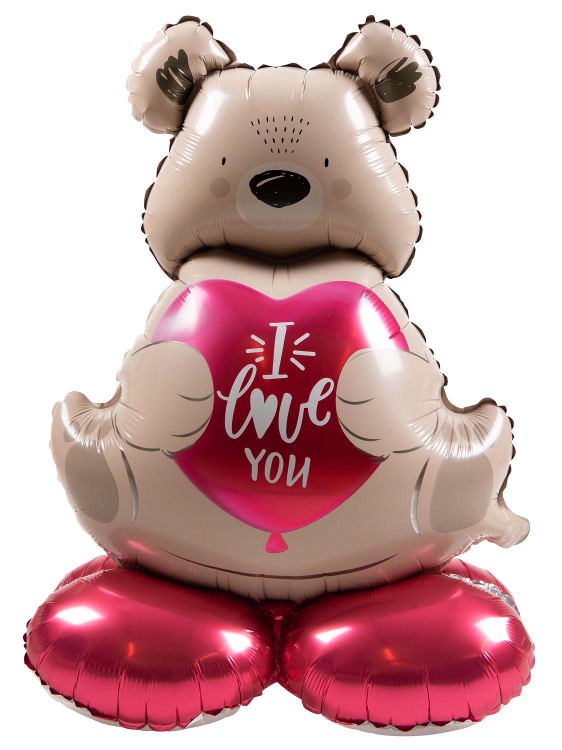 Staande Folieballon Bruine beer "I love you"