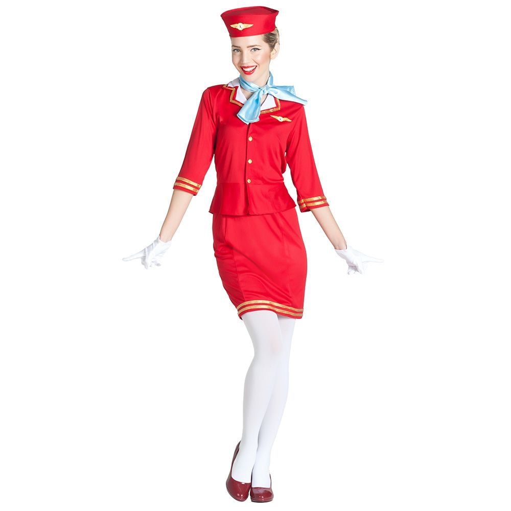 Stewardess Kostuum Rood dames