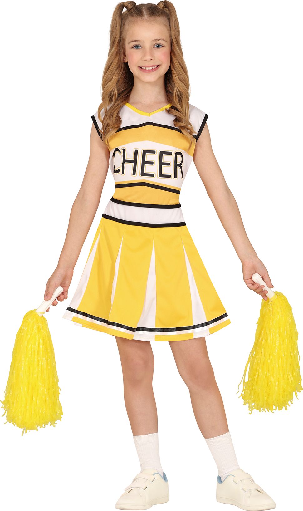 Stralend Geel Cheerleader Outfit Kinderen